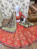 Pure Banarasi Silk Traditional Wear Lehenga In Red Color  