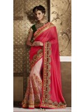 Soft Premium Net Party Wear Saree In Pink With Embroidery Work