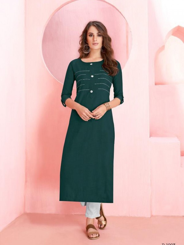 Rayon Long Kurti In Blue