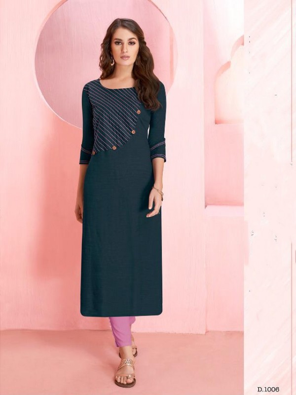 Rayon Long Kurti In Blue