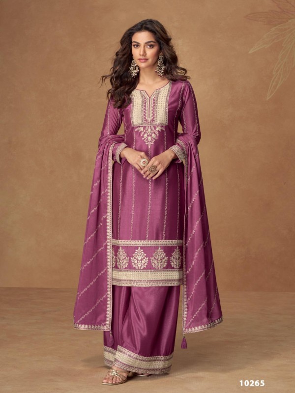 Pure Chinon Silk Party Wear Sharara Pink Color with Embroidery Work