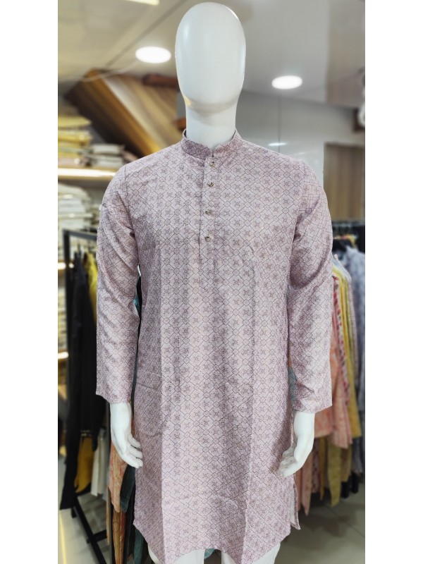 Soft Cotton Readymade Kurta set in Biege Color With Embroidery Work 