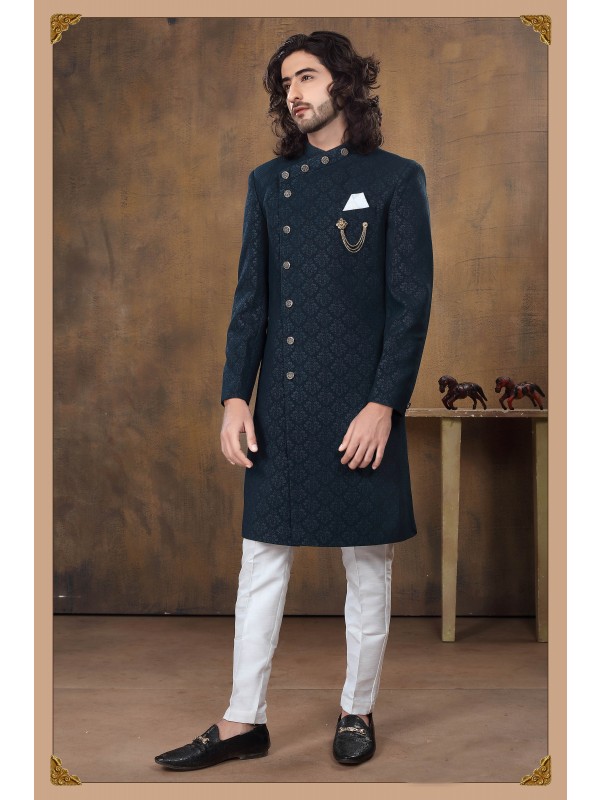Heavy Imported Silk IndoWestern Ready Made Dress in Multi 