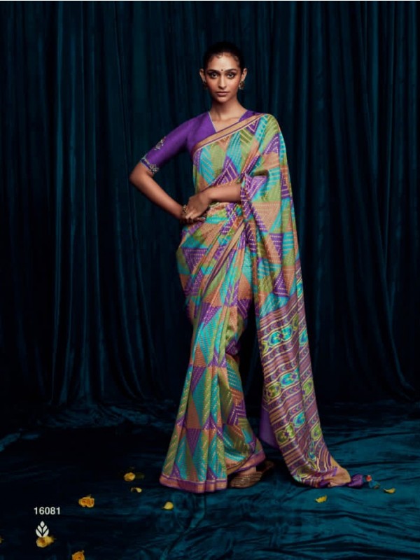  Silk Saree In Multi Color With Embroidery  Work