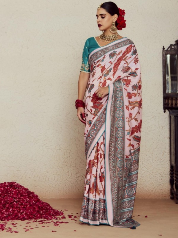  Pure Silk Saree In Pink Color With Embroidery  Work