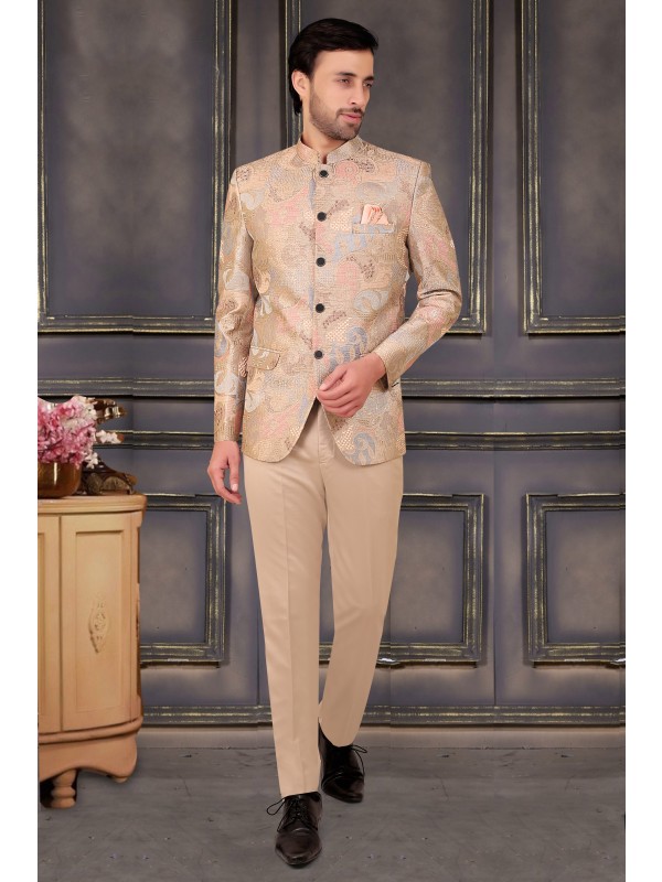 Readymade Men's Wear Jodhpuri Top in Cream Color 