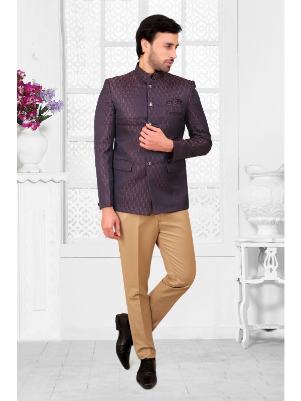 Readymade Men's Wear Jodhpuri Top in Blue & Maroon Color 
