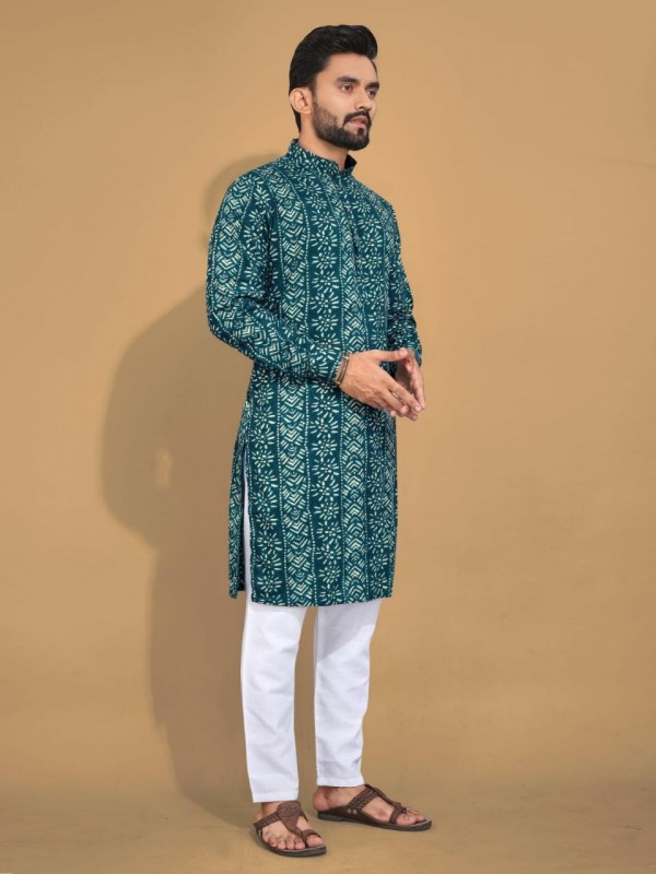 Jacquard Silk Readymade Kurta in Multi Color 
