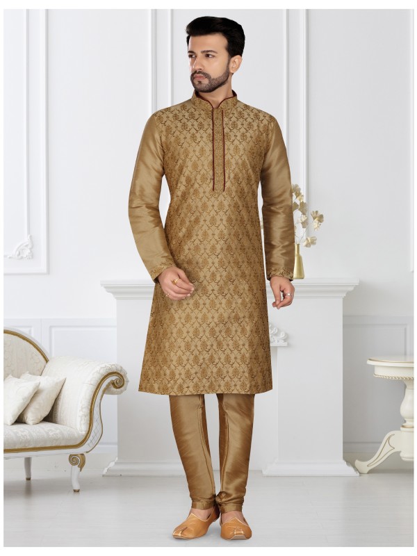 Banarasi Silk Readymade Kurta in Cream