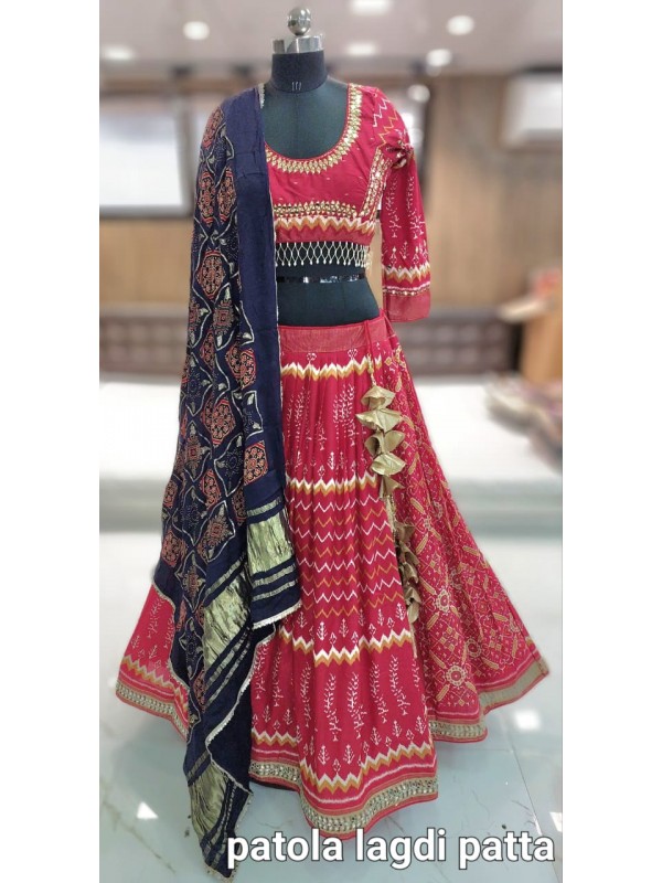 Pure Patola Silk Party Wear  Lehenga in Pink Color With Embroidery  work