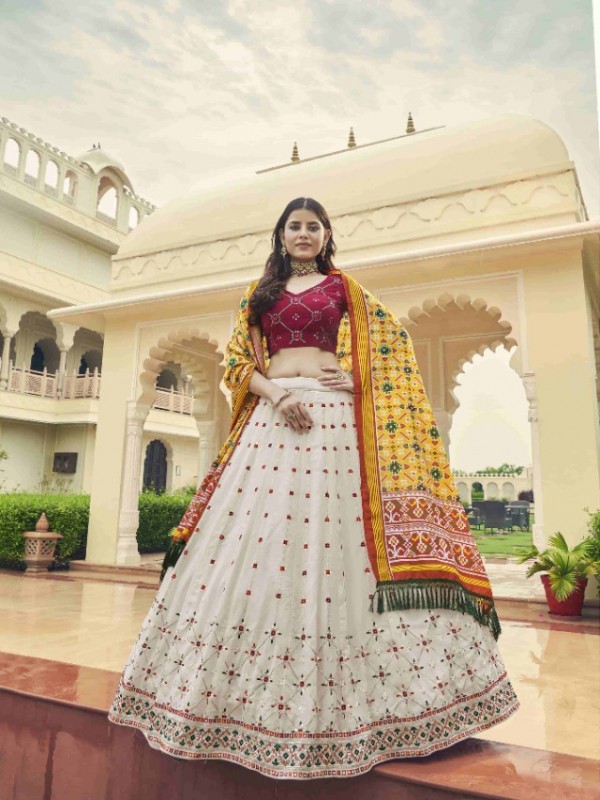 Georgette  Party Wear Lehenga In Multi Color With Embroidery Work