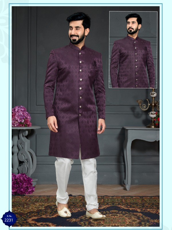Heavy Imported Jacquard Silk IndoWestern Ready Made Dress in wine