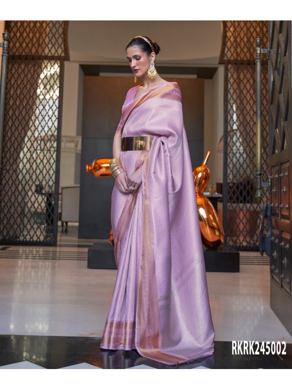 Silk Party Wear Saree In Lavender Color 