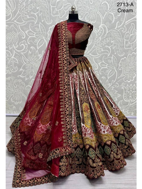 Pure Micro Velvet Bridal  Wear Lehenga In Pink Color With Embroidery Work 