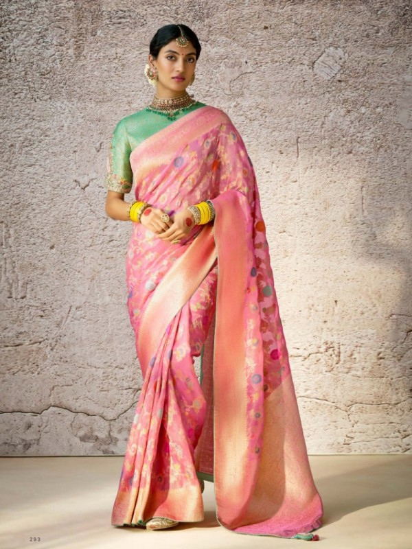 Pure Banarasi Silk Party wear Saree Pink Color 
