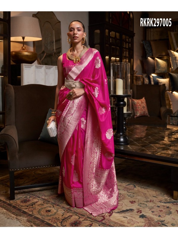 Georgette Silk Party Wear Saree In Pink Color 
