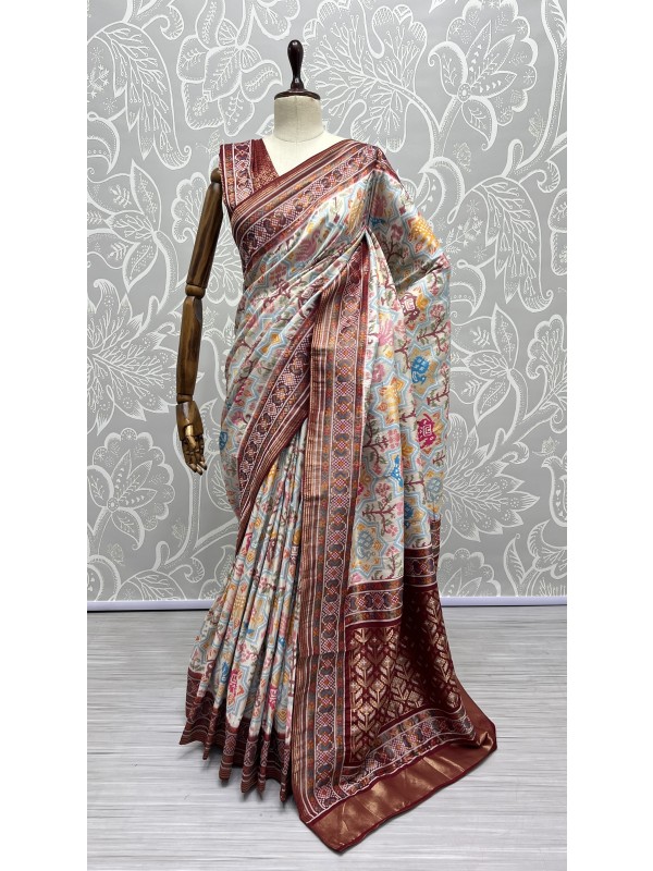Pure Silk Party Wear Saree In Multi Color 