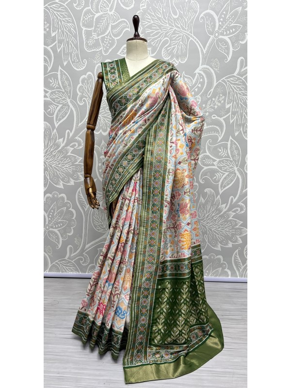Pure Silk Party Wear Saree In Multi Color 