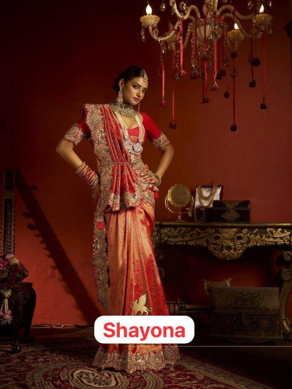 Kadwa Kasab Silk Party wear Saree In Red Color with Embroidery Work 