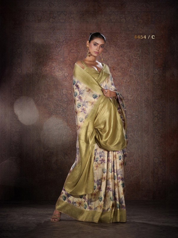 Pure Silk Party wear Saree In Multi Color  