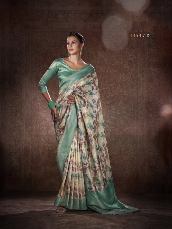 Pure Silk Party wear Saree In Multi Color  