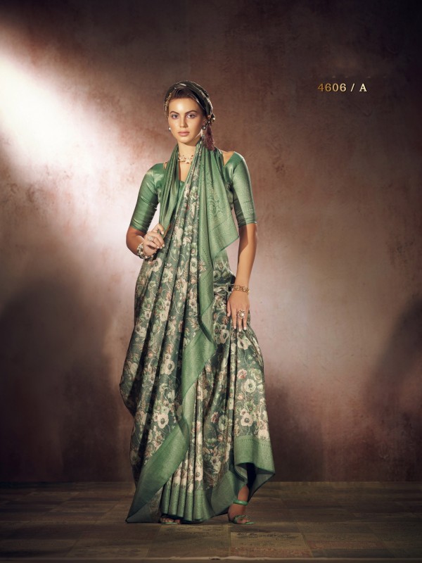 Pure Silk Party wear Saree In Green Color  