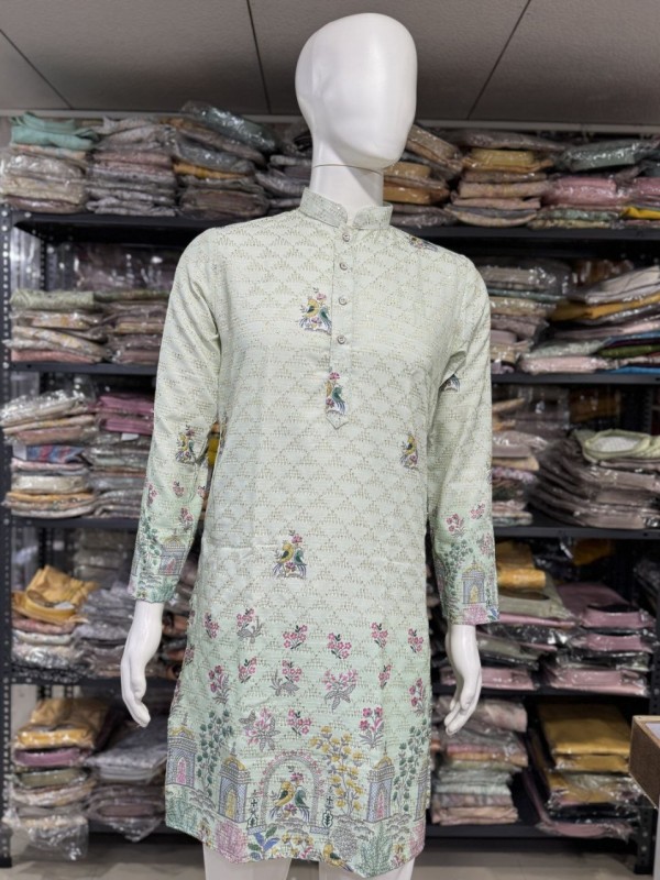 Rayon Readymade Kurta set in Multi Color With Digital Print work 