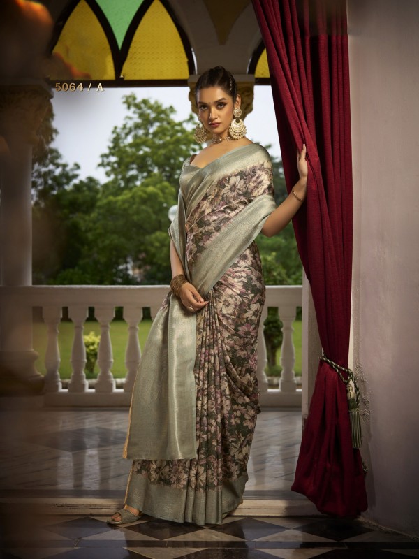 Pure Silk Party wear Saree In Green Color  