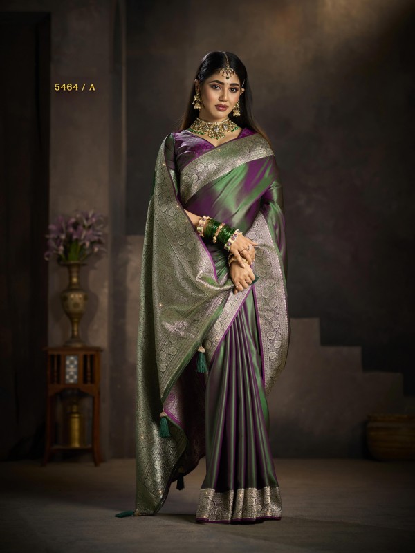 Pure Silk Party wear Saree In Green Color with Swaroskvi Work 