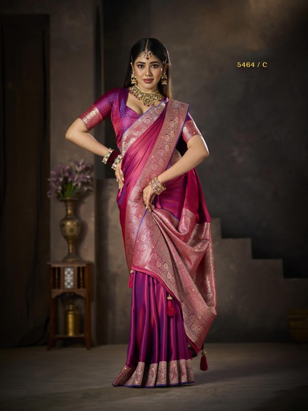 Pure Silk Party wear Saree In Burgundy Color with Swaroskvi Work 