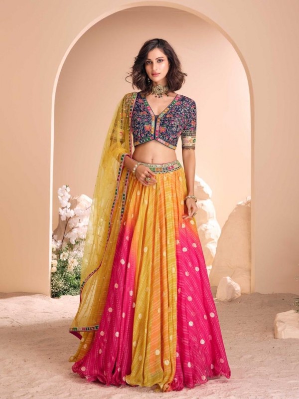 Pure Viscos Jacquard Silk Party Wear Lehenga In Multi Color Color With Embroidery Work