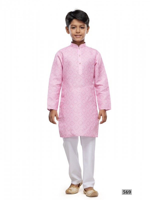 Cotton Silk Readymade Kurta in Pink Color Digital Print work 