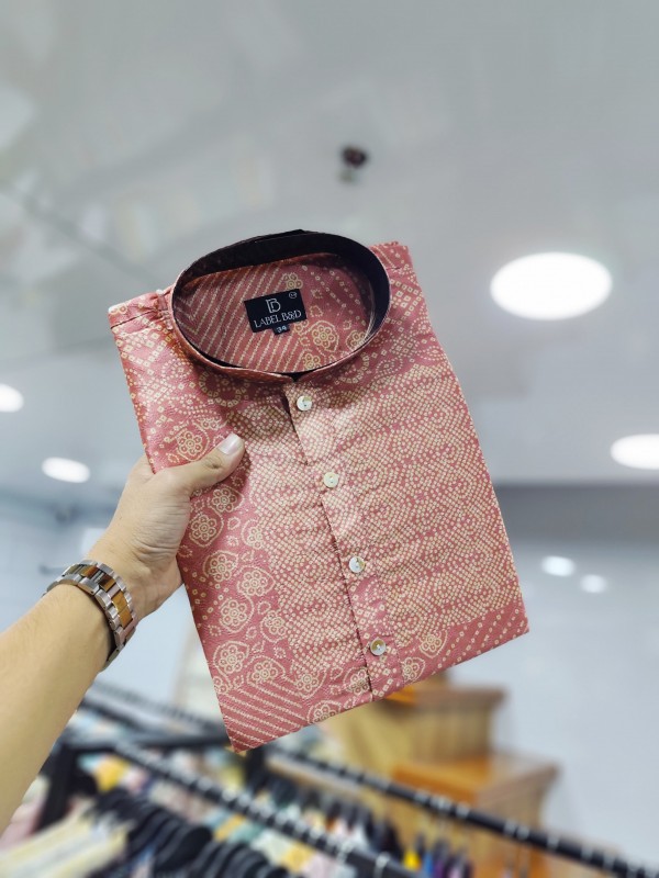 Soft Cotton Kurta set in Pink Color with Digital Print & Embroidery Work
