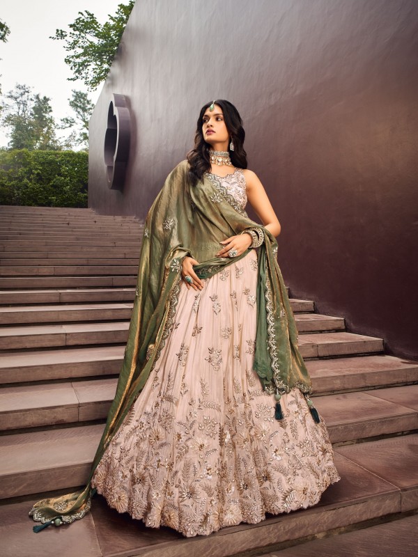 Viscose Rayon Lehenga Green Color Lehenga With Embroidery Work & Sequence Work    