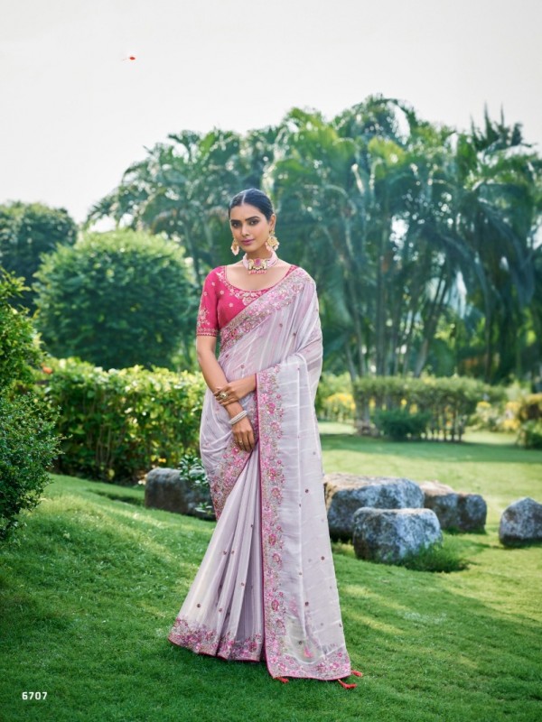 Pure  Silk Saree In White Color With Embroidery Work