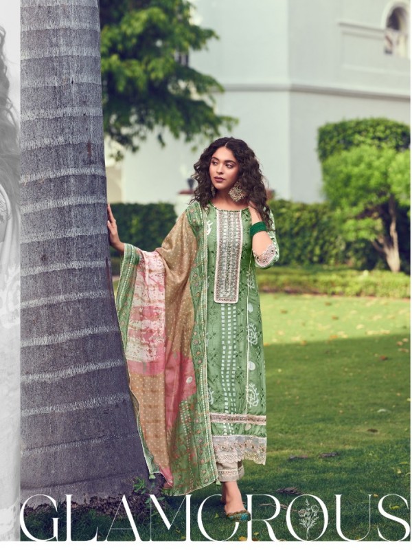 Moga Silk Party Wear  Suit  in Green Color with  Embroidery Work