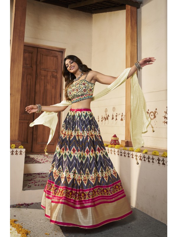  Silk Party Wear Lehenga In Multi Color  With Embroidery Work