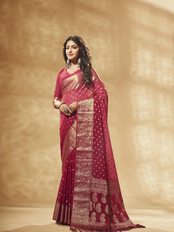 Georgette Party Wear Saree Red Color 