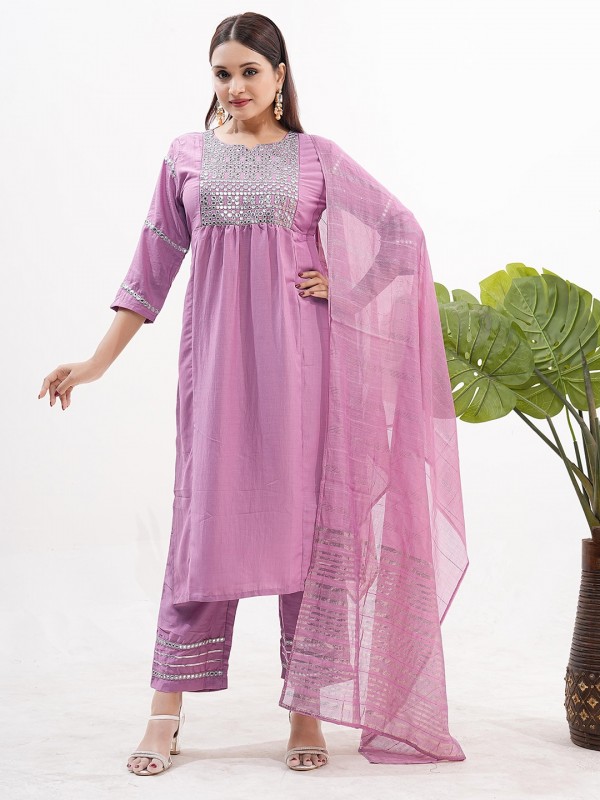 Silk Party Wear Co-Ord Set In Pink Color   