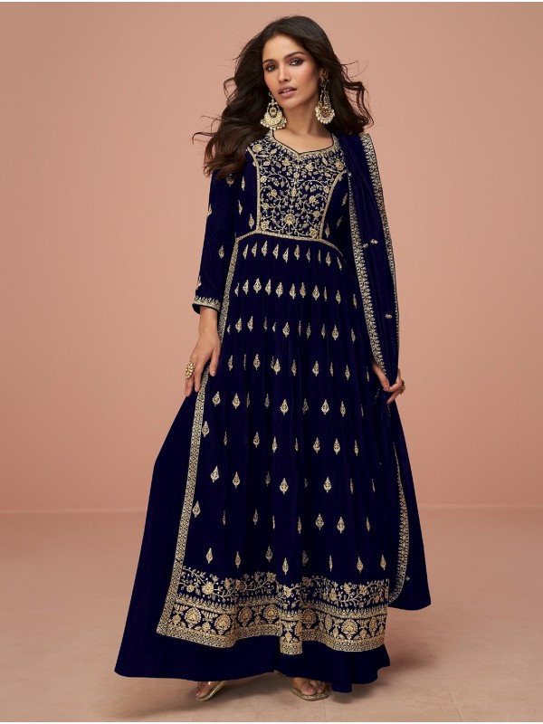 Vichitra Silk Party Wear Sharara In Blue With Embroidery Work 