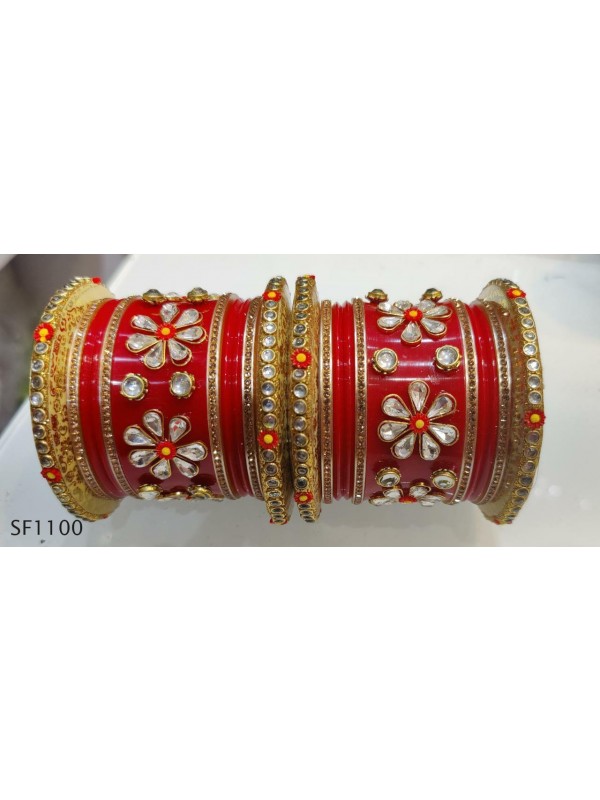 Golden Color  Bangles With White Diamond 