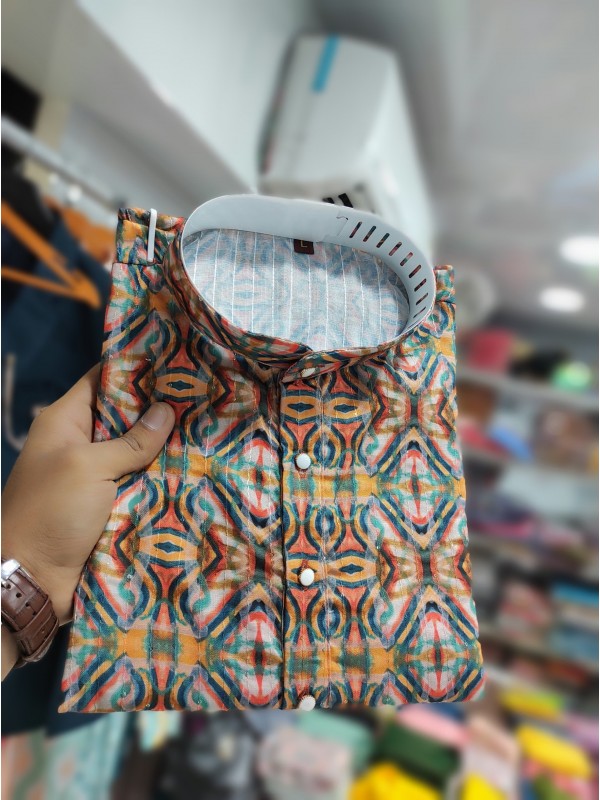 Soft Cotton Readymade Kurta set in with Multi Color Embroidery with Sequence