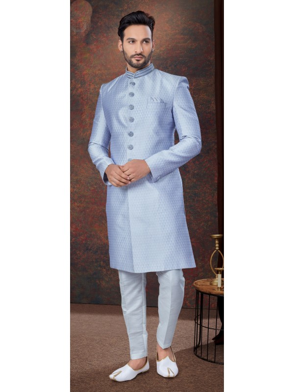 Jacquard IndoWestern Ready Made Dress in Lavender Color  