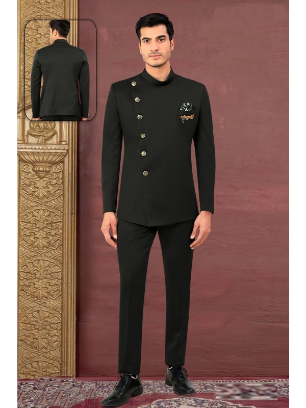 Readymade Men's Wear Jodhpuri Top in Black Color 