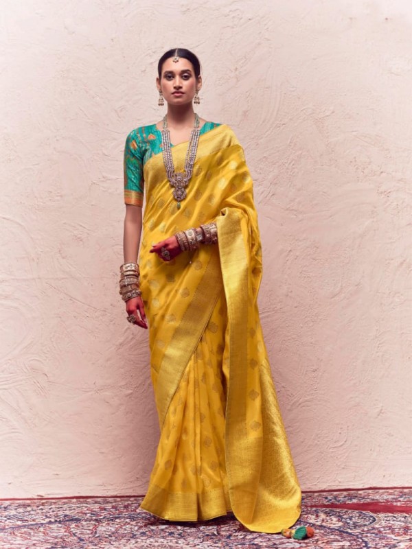  Soft Silk Saree In Yellow Color 